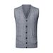 Men's Wool Blend V-Neck Sleeveless Sweater Vest - Plaid & Camouflage Pattern, Slim Fit, Casual Pullover For Autumn_viptrois.com