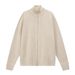 Pure Majia Four-Corner Spring Double Zipper Half-High Collar Warm Couple High-Weight Cardigan Jacket Men's Knitted Sweater_viptrois.com