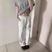 Men's Clothing Cleanfit Side Cut Scimitar Stitching Spring And Autumn Snowflake Gray Casual Sweatpants Drapey Flared Trousers Unisex_viptrois.com