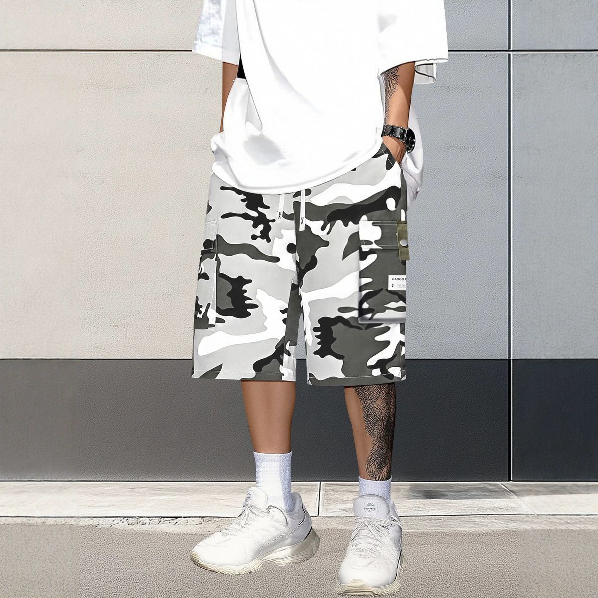 Men's Summer Capri Shorts Loose Fit Multi Pocket Sports Casual Cargo Pants Drawstring Waist Stylish Versatile_viptrois.com