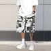 Men's Summer Capri Shorts Loose Fit Multi Pocket Sports Casual Cargo Pants Drawstring Waist Stylish Versatile_viptrois.com