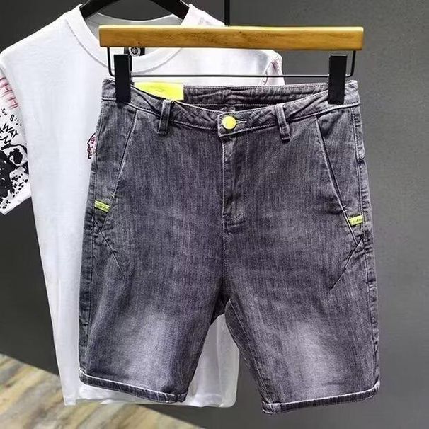 Washed Workwear Denim Men Summer Thin Mid-Length American Street Style Versatile Loose Straight-Leg Sp Five-Point_viptrois.com