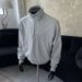Grey American Half Zipper Sand Up Collar Hoodie For Men, Spring Auumn Fashion Brand, High-End And Cool Clean Fi_viptrois.com