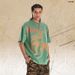 American Street Style Horse Riding Print Washed Vintage Short-sleeve T-shirt For Men And Women_viptrois.com
