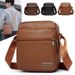 Men's PU Leather Korean Style New Shoulder Bag Business Casual Large Capacity Messenger Bag Men's Single Backpack Stall_viptrois.com
