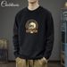 Cotton Long Sleeved T-Shirt Men's Base Shirt 2025 Spring And Autumn Round Neck Solid Color With Loose Fitting Pattern_viptrois.com