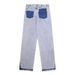 2025 New Style High Waisted Color Blocked Casual Wide Leg Denim Pants For Men Versatile, Loose Fit, Slimming, Floor Length Pants_viptrois.com