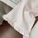 Summer New Sweet Princess Style Suit Bow Short Sleeve Pink Plaid Flared Wide Leg Pants Ruffles Two Piece Suit_viptrois.com