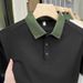 High-end Ice Silk Polo Shirt Short Sleeve Men 2025 Summer New Fashion Casual Simple Turn-down Collar Men's T-shirt_viptrois.com