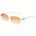Retro Square Sunglasses – Rimless Cheetah Print Metal Frame For Men & Women_viptrois.com
