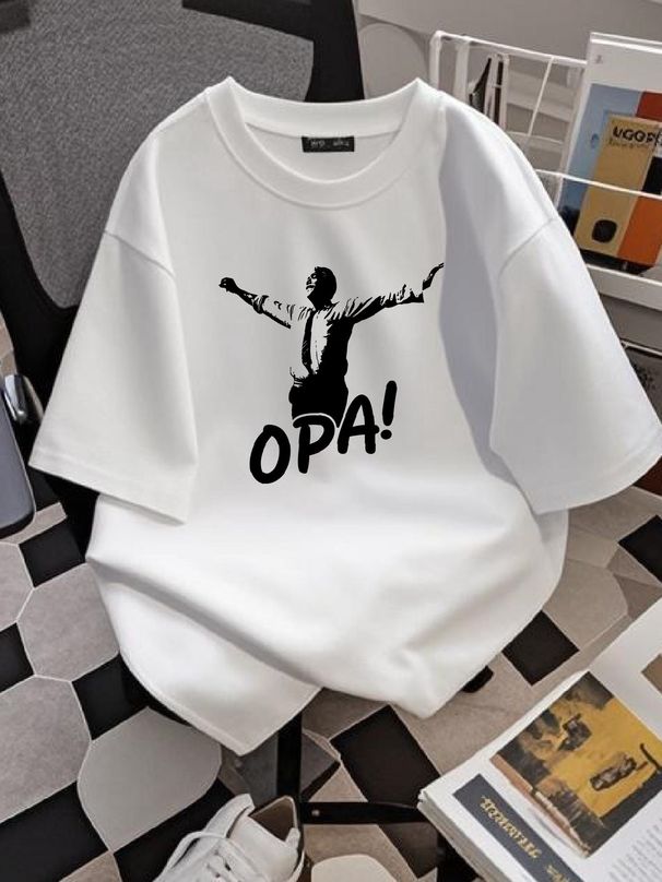 Zorba T-shirt Greek Dance Zorba The Greek Greece Gift OPA Fashion Stylish Top For Everyday Wear Stretched Unisex Breathable Streetwear Soft_viptrois.com