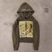 Men's Clothing European And American New High Street Trend Unisex Abstract Print Loose Casual Versatile Hooded Zipper Sweatshirt American Style_viptrois.com
