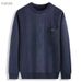 1 Dropshipping New Winter Sweater For Middle-aged And Elderly Men, Blended Wool Sweater, Fleece-lined Thickened Crew Neck_viptrois.com