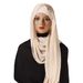 Modal & Chiffon Hijab Set – Solid/Multi-Color Skin-Friendly 2-Piece (Ladies' Bottoming Hat + Shawl Combo)_viptrois.com