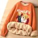 Men's Clothing Lambskin Round Neck Sweatshirt With Trendy Print And Velvet For Teenagers, Winter Warm Long Sleeved Jacket Top_viptrois.com