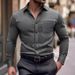 Men's Slim Fit Long Sleeve Shirt – Premium Cotton Blend Casual Button Down (8 Colors) – Versatile Office & Streetwear Essential_viptrois.com