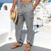 Men's Clothing Spring/Summer Men's Linen Cargo Pants With Multi Pockets Outdoor Loose Breathable Sports Casual_viptrois.com