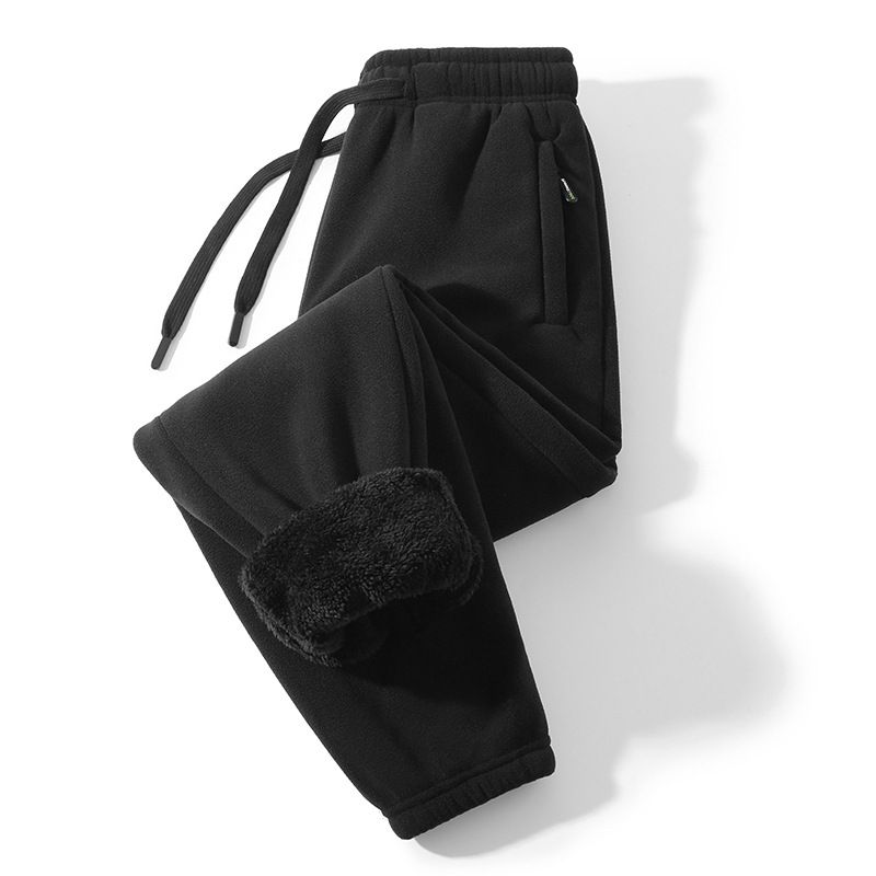 Men's Fleece-Lined Jogger Pants - Winter Thermal Knit Sweatpants With Adjustable Drawstring & Elastic Cuffs (Black, Coffee, Charcoal, Navy, Khaki)_viptrois.com