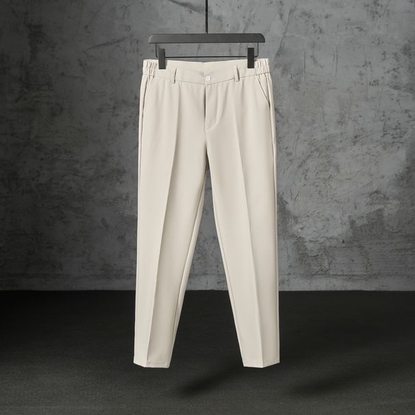 Men's Slim Fit Straight Dress Pants For Business Casual - Wrinkle-Resistant & Easy Care Polyester Trousers (Regular & Ankle Length)_viptrois.com