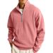 Men's Versatile Half-Zip Stand Collar Sweatshirt - Fleece-Lined Pullover For Casual & Sporty Looks (S-5XL, 12 Colors)_viptrois.com