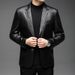 High End Collar, Genuine Jacket, Men's Middle-Aged And Young Casual Slim Fit Leather Suit Jacket_viptrois.com