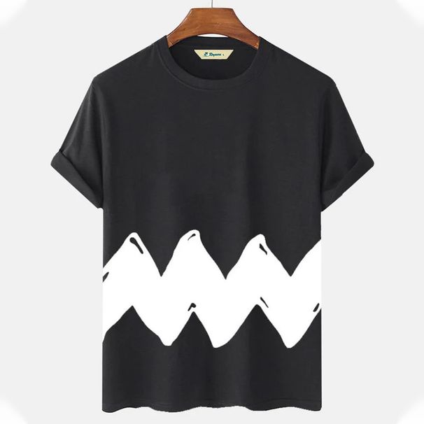 Men's Clothing Summer New Casual Men's Wear 3d Effect Color Short Sleeved Fashionable Round Neck Men's T Shirt_viptrois.com