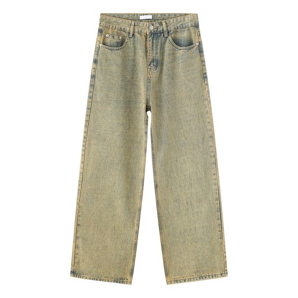 Nordmann MTLCLOTHES Men's Clothing| Autumn Vintage Simple Distressed Denim Jacket Washed Loose Jeans_viptrois.com