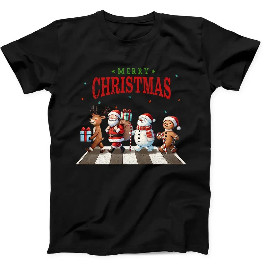 Christmas Reindeer Santa Snowman Gingerbread Funny Gift Tee Black T Shirt Mens Womens Tees Top 149_viptrois.com