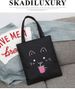 Women's Bags New Canvas Bag Student Tutoring Canvas Bag Puppy Red Shoulder Canvas Bag Simple Women's Bag_viptrois.com