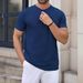 Men's Clothing Men's Henley Shirt Short Sleeved Casual Button Down Shirt Lightweight Summer Solid Color Slim T Shirt_viptrois.com