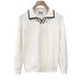 New Striped Long Sleeved Knitted Sweater, Men's Fine Needle Light Mature Slim Fit Business Interior_viptrois.com