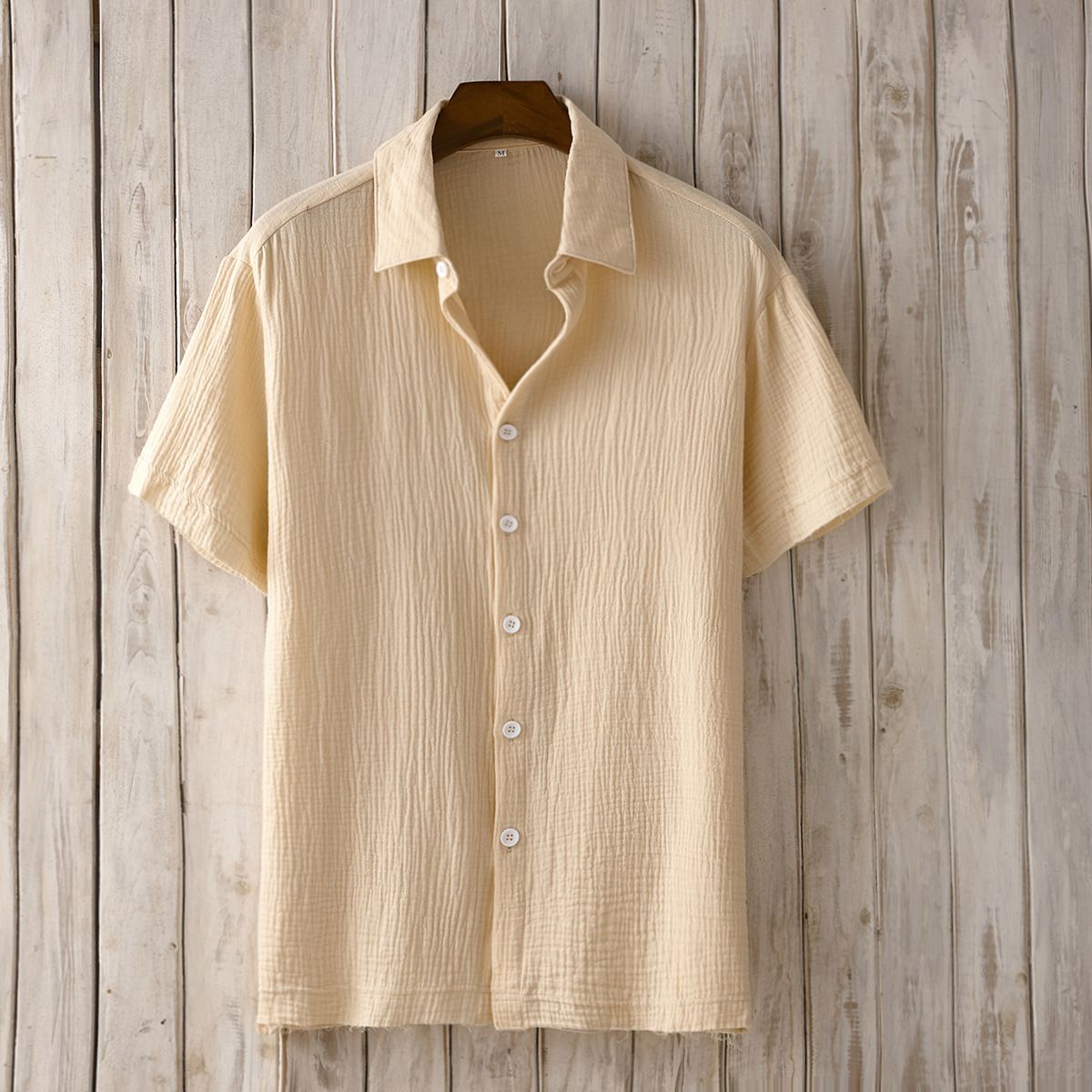 Men's Clothing Cardigan Short Sleeved Casual Lapel Cotton Shirt Summer Light Casual Versatile Casual Fashion_viptrois.com