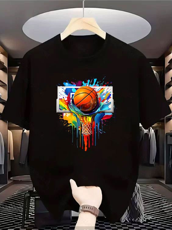Basketball 2D Mesh Short Sleeve T Shirt Round Neck Short Sleeve Trendy Brand Youth Boys And Girls Clothing Wholesale_viptrois.com