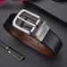 Men's Belts Men's Rotating Pin Buckle Belt High Quality Leather Business Casual Belt Double Sided Use_viptrois.com