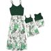 Mother-Daughter Denim Jumper Set - European Print & Patchwork Suspenders Dress_viptrois.com