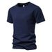 Kurzarm-Basic-Top Für Herren, Lässig, 100 % Baumwolle, Normale Passform, O-Ausschnitt, T-Shirts, Schwarz, Weiß, Marinegrau_viptrois.com