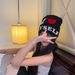 Unisex Retro Knit Beanie With Letter Print - Soft & Warm Winter Hat For Men And Women, Stretchy Slouchy Style, One Size Fits Most (54-60cm)_viptrois.com