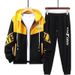 New Splicing Set Autumn And Winter Two-piece Set Loose Autumn Coat Spring Hooded Sweater Men's Casual Sports_viptrois.com