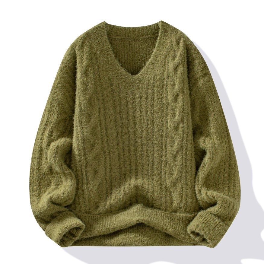 Pure Cross-Border Foreign Trade Winter Thickened Mink Velvet Non-Pilling Knitted Sweater Fashion Jacquard Inner_viptrois.com