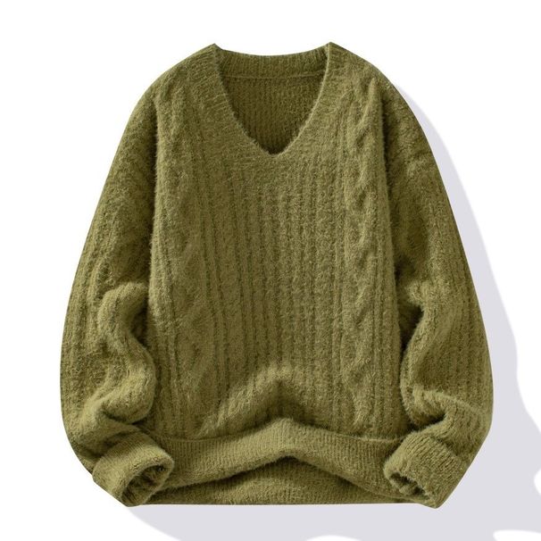 Pure Cross-Border Foreign Trade Winter Thickened Mink Velvet Non-Pilling Knitted Sweater Fashion Jacquard Inner_viptrois.com