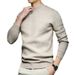 New Autumn And Winter Solid Color Anti-Pilling Fine Wool Knitted Long Sleeve Half Turtleneck Sweater Men's Clothing_viptrois.com
