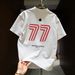 Men's 100% Cotton Plus Size T-Shirt Short Sleeve Summer Trendy Loose Top American Style For Men And Women_viptrois.com