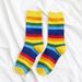 Rainbow Socks For Women Of The Tube All Match Ins Super Hot HyunA Style Net Red Student Striped Color Socks_viptrois.com