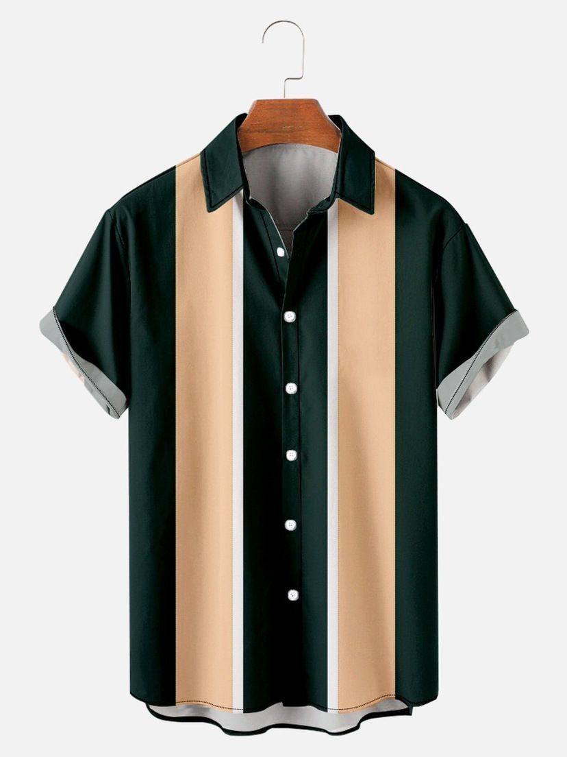 Men's Clothing Summer New Large Size Men's Casual Slim Beach 3D Printed Short Sleeved Shirt, Men's Shirt_viptrois.com