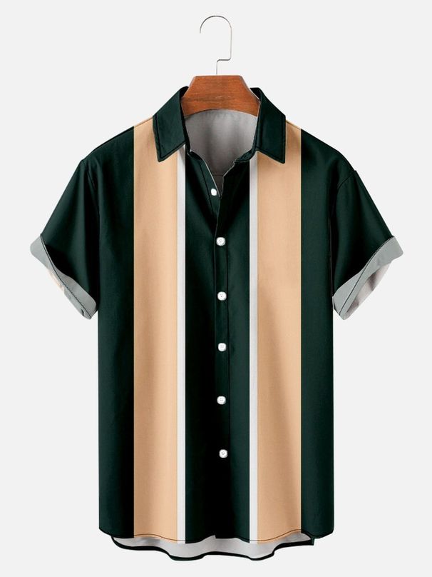 Men's Clothing Summer New Large Size Men's Casual Slim Beach 3D Printed Short Sleeved Shirt, Men's Shirt_viptrois.com