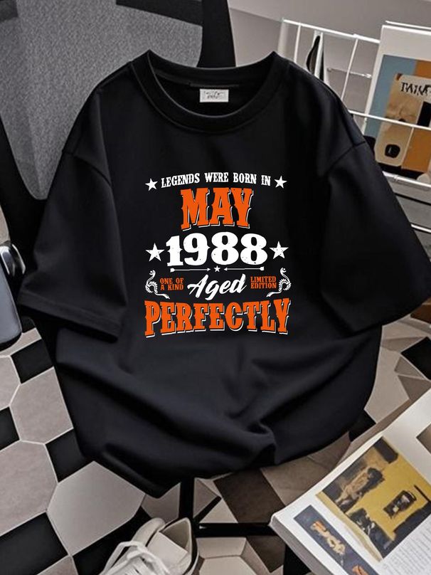 Legends Were Born In May 1988 Birthday Gift T Shirt S 6xl Graphic Soft Designer Clothes Slightly Streetwear Top For Everyday Wear Breathable_viptrois.com