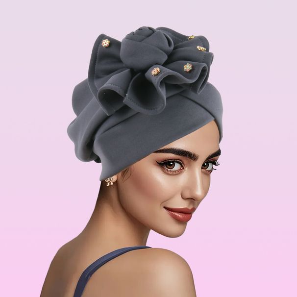 West Africa Nigeria's New Space Layer Side Sticky Flower Toe Headscarf Cap, Base Cap For Women_viptrois.com