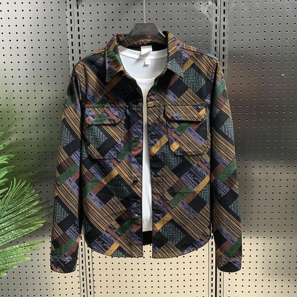 High-end Denim Jacket Men's 2023 Spring And Autumn New Trendy Brand Ruffian Handsome Casual Versatile Lapel American Jacket_viptrois.com