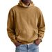 Men’s Vintage Washed Cotton Hoodie – Distressed Pullover With Patch Pockets In Army Green/Black/Brick Red_viptrois.com