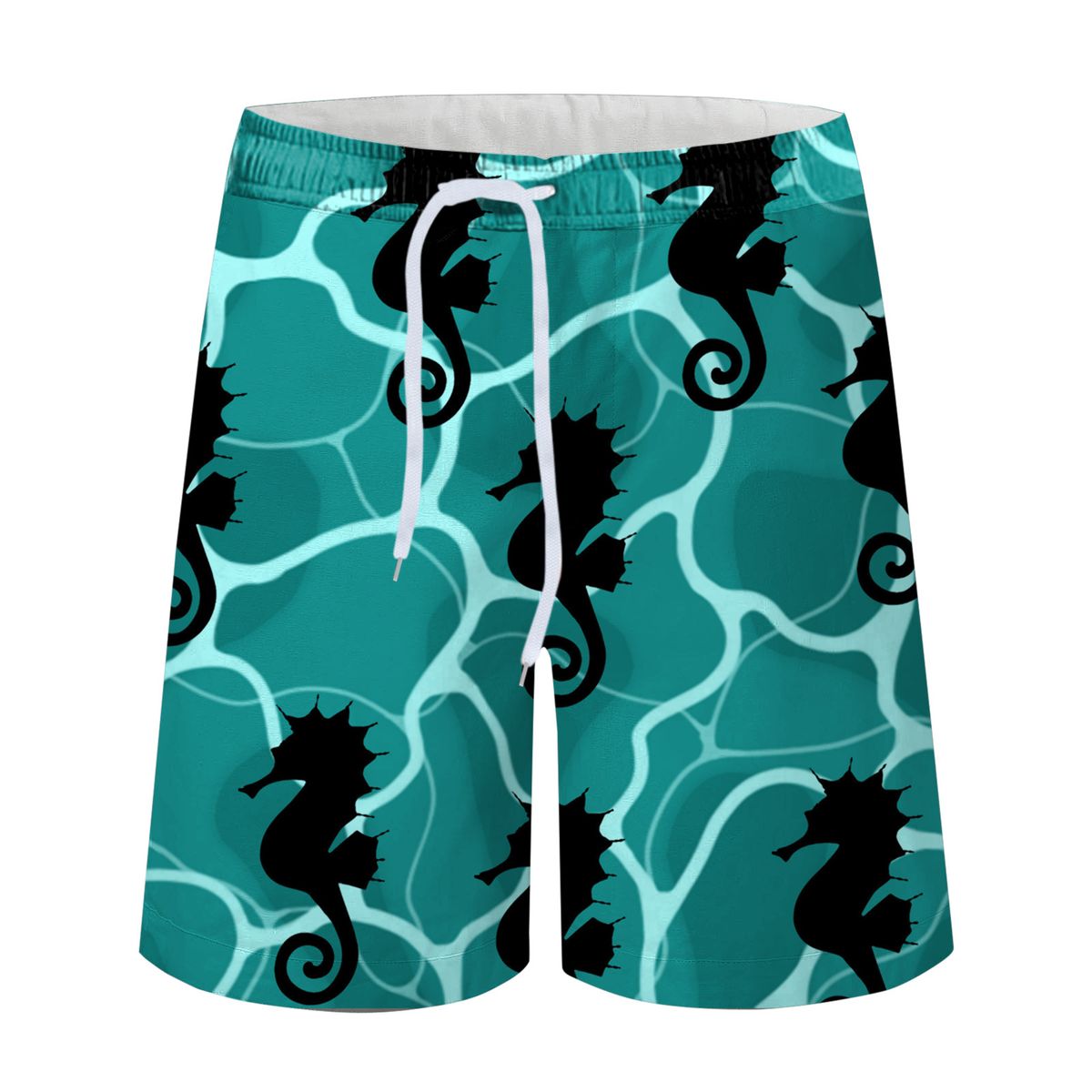 Men's Floral Small Fresh Sports Cartoon Series 3D Digital Printing Casual Shorts Men's Loose Swimming Trunks White_viptrois.com